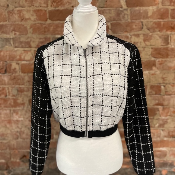 NWT BCBGeneration Plaid Bomber Jacket - Picture 2 of 13